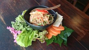 Laos style papaya salad  at Anotai in Bangkok