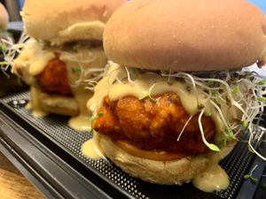 Buffalo Chic’n Sandwich  at Kraves Vegan Foods in New York City