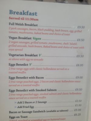Vegan Breakfast Menu Item at Two the Square in Conwy