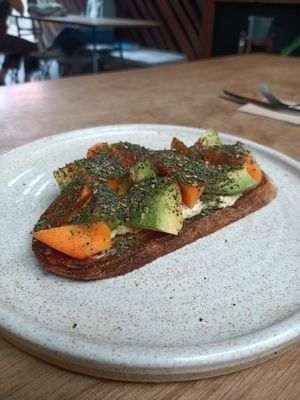Avo Toast at Lucky Duck Café & Bar in Highgate Hill