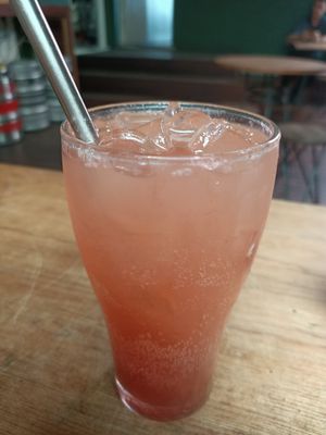 House Strawberry Soda at Lucky Duck Café & Bar in Highgate Hill