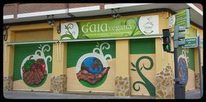 Picture of the facade- From their Facebook page (not mine) at Gaia Vegana in Valencia