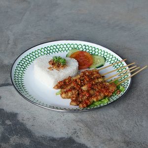Taichan Satay: served with spicy sambal daun jeruk with your choice of white or red rice at Warung Dua Hati in Canggu