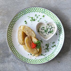 Potato Wedges (GF): served with vegan tartar sauce at Warung Dua Hati in Canggu