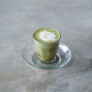 Hot Matcha Latte at Warung Dua Hati in Canggu