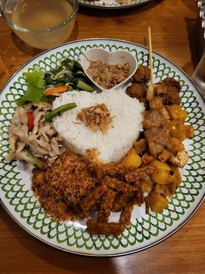 Nasi Campur at Warung Dua Hati in Canggu