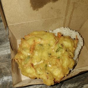 Gorengan with extra rice at Warung Dua Hati in Canggu