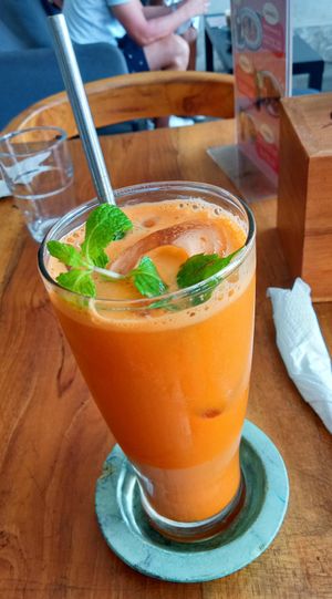 Carrot/ginger/tumeric juice at Warung Dua Hati in Canggu
