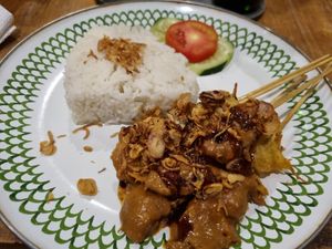 Tricken satay, delicious at Warung Dua Hati in Canggu