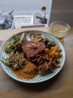 Nasi Campur at Warung Dua Hati in Canggu