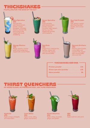 Menu page 8 at Warung Dua Hati in Canggu