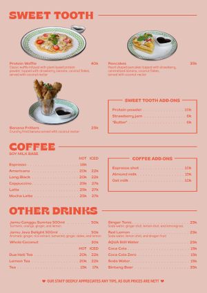 Menu page 7 at Warung Dua Hati in Canggu