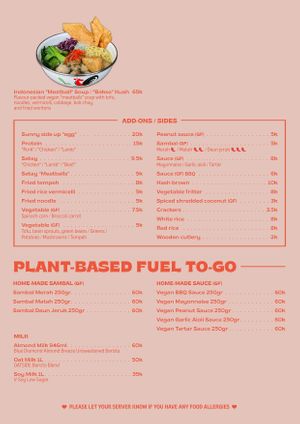 Menu page 4 at Warung Dua Hati in Canggu