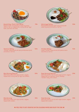 Menu page 3 at Warung Dua Hati in Canggu