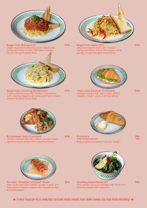 Menu page 2 at Warung Dua Hati in Canggu