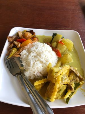 There are loads of options to choose from and the food is delicious and healthy, options readily available or made to order. Definitely recommend. 
Such lovely staff too, thanks!  at Krua P S - ครัวพี่เอส in Chumphon