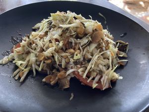 Burmese tea leaf salad  at The Shell Lounge in Koh Phangan