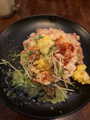 Cauliflower steak with pesto, couscous and harrisa dressing at The Shell Lounge in Koh Phangan