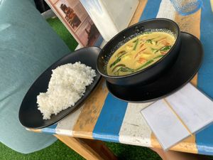 Yellow veggie curry at The Shell Lounge in Koh Phangan