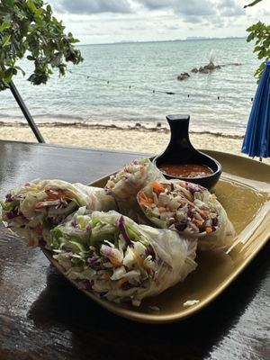 Spring rolls!  at The Shell Lounge in Koh Phangan