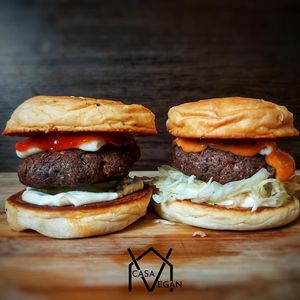 Burgers using Cava Vegan Plant based patty  at Casa Vegan in Lagos