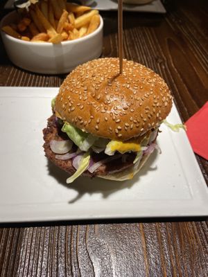 “The vegan fake meat burger"  at The Huggy's Bar - Bruxelles 1 in Brussels