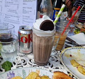 Vegan Oreo milkshake with vegan whipped cream! 10/10 at Pooh Corner in Hartfield