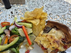 Vegan quiche at Pooh Corner in Hartfield
