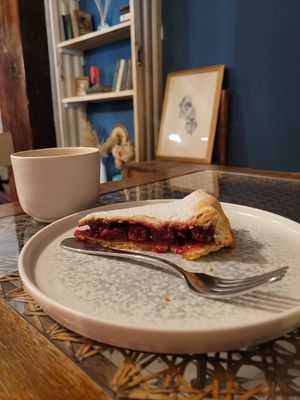 Cherrycake and perfect Coffee 😍 at Coffee Place in Tbilisi