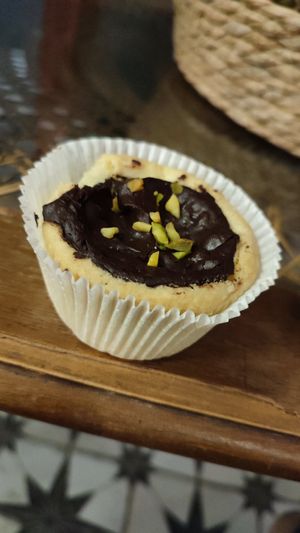 "chocolate cake" which was more of a shortbread with sticky chocolate on top at Coffee Place in Tbilisi