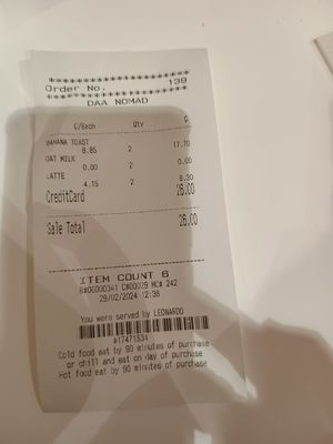 Prices as of February 2029 at DUB - Nomad - T1 in Dublin