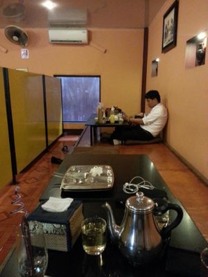 Floor seating at Lunar Cafe in Phnom Penh