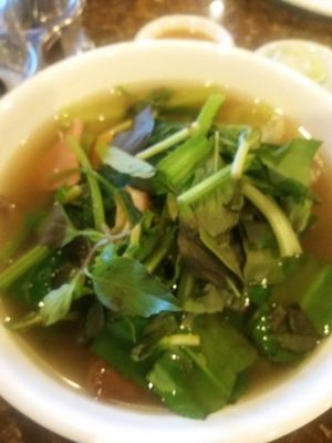 Veg soup at Lunar Cafe in Phnom Penh