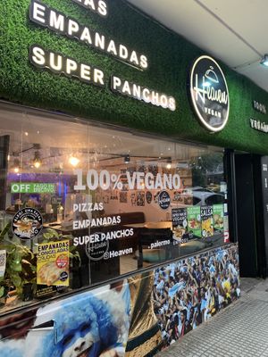 There is also an outside sitting (table for 4)  at Vegan Palermo in Buenos Aires