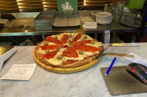 Pizza at Vegan Palermo in Buenos Aires