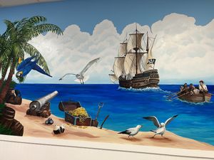 Sick mural art  at Captain Cone's Ice Cream in St Augustine