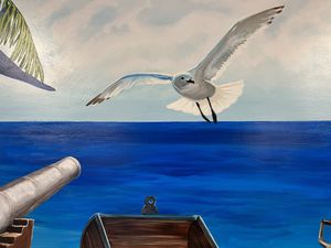 This loyal seagull is altruistically defending its pirate ship from cannon fire. Aren’t animals rad?  at Captain Cone's Ice Cream in St Augustine