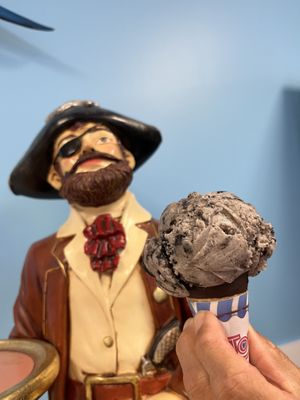 Upon inquiry, Captain Cone said he was avoiding dairy because he was lactose intolerant, but could still vibe with ethical vegans anyway   at Captain Cone's Ice Cream in St Augustine