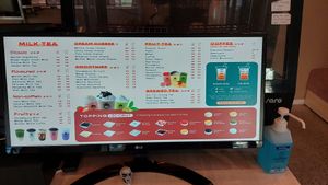 The menu at Geicha Tea Prenzlberg in Berlin