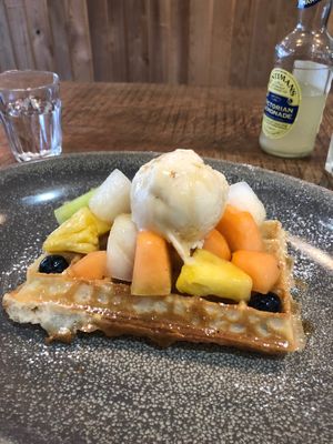 Seasonal fruits at Madame Waffle in Lincoln