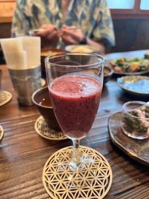 smoothie (part of vegan breakfast) at Yuzaka - Natural & Sustainable Inn in Kazuno