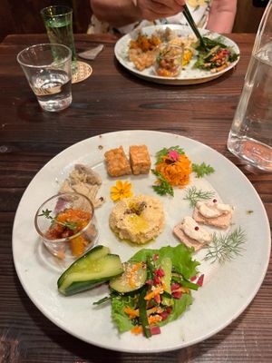 Dinner (appetizer plate) at Yuzaka - Natural & Sustainable Inn in Kazuno