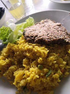 Fried rice with corn at Noqa Vegan in Lima