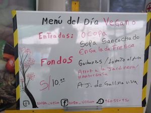 Menú del día at Noqa Vegan in Lima