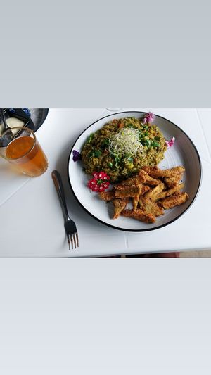 Rissoto norteño con chicharron at Noqa Vegan in Lima