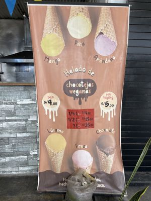 V ice creams   at Noqa Vegan in Lima