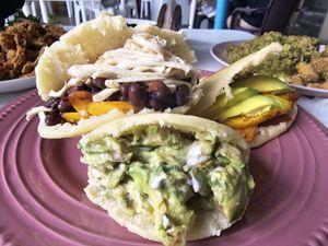 Venezuelan Arepas at Noqa Vegan in Lima