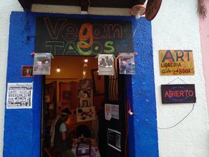Cute place for some vegan Tacos :) at ART Libreria in San Cristobal De Las Casas