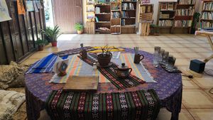 Gerardo's round table of love 😊 at ART Libreria in San Cristobal De Las Casas