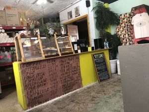 Waiting area separate from dining room   at Modern Times Cafe in Minneapolis